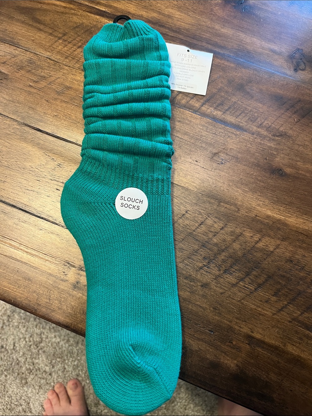 Cato Green Ruched Slouch Socks - Women's Knit Size 9-11